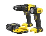 Cumpara ieftin Set 2 scule Stanley FatMax SFMCK210D1-QW masina de gaurit cu percutie, lanterna Led cu acumulator, 1 x 2 ah