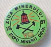 Ziua Minerului - Expozitie minerit Deva - insigna SUPERBA