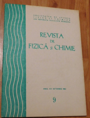 Revista de fizica si chimie Nr. 9 din 1983 foto