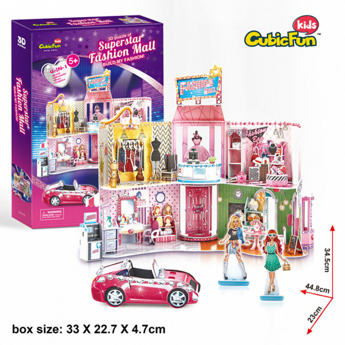 Cubic Fun - Puzzle 3D si Stickere Mall 157 Piese