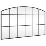 Cumpara ieftin Oglinda de perete, negru, 100x60 cm, arcuita, fier