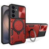 Husa Rosu CamGuard Pro Asteroid GSM pentru Samsung Galaxy S26 - Protectie Camere, Inel Flexibil
