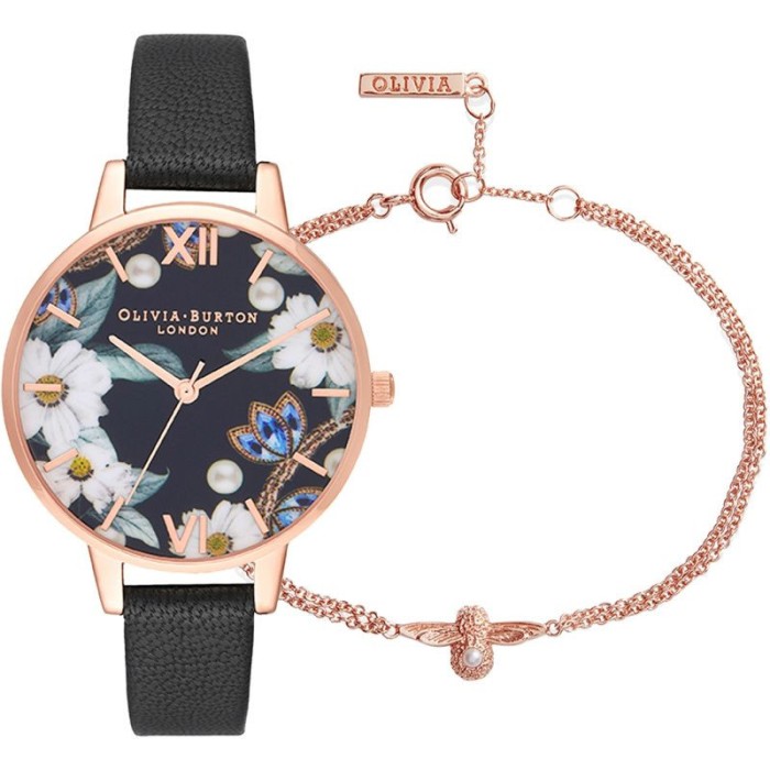 Ceas Dama, Olivia Burton, Bejewelled OB16GSET24, Set cu Bratara - Marime universala