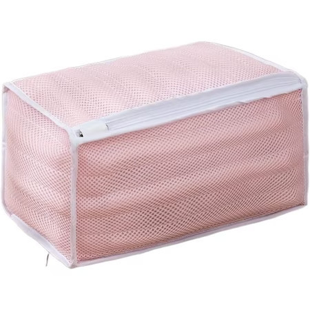 Sac pentru spalat incaltamintea, 3 straturi de protectie, realizat din poliester, dimensiuni 33 x 19 x 19 cm, Roz