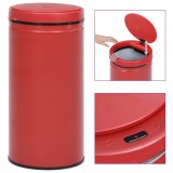 Cumpara ieftin Coș de gunoi automat cu senzor, 70 L, roșu, oțel carbon