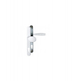 Maner usa exterior, Hoppe New York buton-maner cu sild pentru cilindru material aluminiu culoare alb, 92 x 30 mm