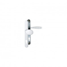 Maner pentru usa PVC, Hoppe New York buton-maner cu sild pentru cilindru material aluminiu culoare alb, 92 x 30 mm