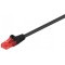 Cablu UTP CAT6 mufat 2m patch cord negru GOOBAY