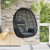 vidaXL Scaun suspendat tip ou fără suport Antracit și negru poliratan 42033035