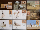 Niger - antilopa addax - serie 4 timbre MNH, 4 FDC, 4 maxime, fauna wwf