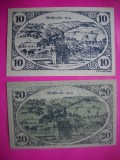HOPCT BANCNOTA NOTGELD NR 37 MAUTHAUSEN - SET 2 BUC -10 SI 20 HELLER 1920 -AUSTRIA-UNC