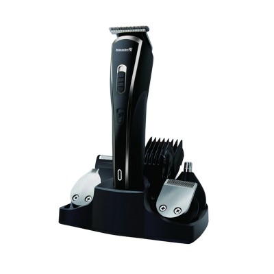 Aparat de tuns Hausberg, lame otel, trimmer barba, baterii incluse, Negru foto