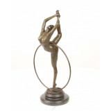 Dansatoare cu cercul- statueta Art Deco din bronz BJ-42, Nuduri