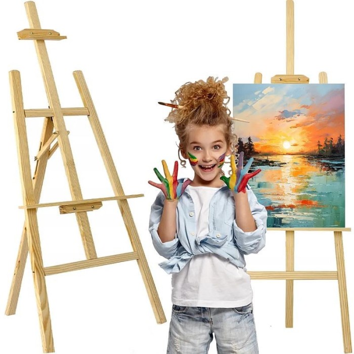 Sevalet pictura, inaltime si unghi inclinare reglabile, 139 cm, lemn