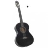VidaXL Chitară clasică &icirc;ncepători, negru, 4/4 39&quot;, lemn de tei