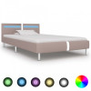 Cadru pat cu LED, cappuccino, 90x200 cm, piele artificială, Cires, Dublu, Cu polite semirotunde, vidaXL