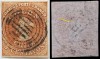 Chile,1854, Scott 3, filigran &quot;b&quot;, Stampilat