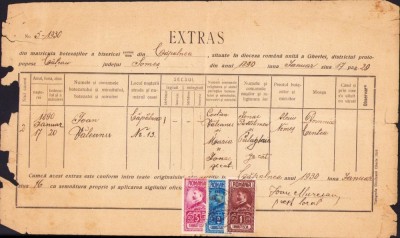 A1113 Extras registru biserică Căp&amp;acirc;lna, 1930, profesor Ioan Văleanu, Cluj foto