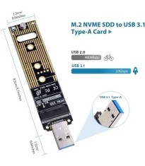 Rack metalic fara carcasa pentru SSD M.2/NGFF 2230 2242 2260 2280 cu port USB 3.0 A max.HDD 6TB