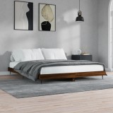 VidaXL Cadru pat fără saltea stejar maro 120x200 cm, lemn prelucrat