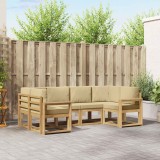 vidaXL Set de canapele de exterior cu pernă 6 pcs Alb și Bej 3388127