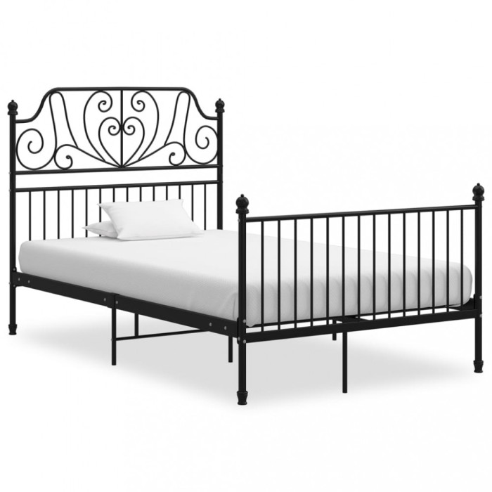 vidaXL Cadru de pat, negru, 120x200 cm, metal 324847