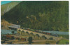 5393 - TURNU ROSU, Sibiu, Train on the Bridge - old postcard - used - 1915, Circulata, Printata