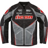 MBS Geaca moto textila ICON HOOLIGAN ULTRABOLT, negru/gri/rosu, S, Cod Produs: 28205528PE