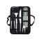 Set 9 Ustensile pentru Gratar, Cyrax, din Otel Inoxidabil, Geanta Oxford, Argintiu