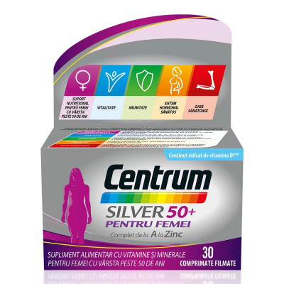 Centrum Silver 50+ pentru femei, 30 comprimate, GSK foto