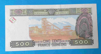 Bancnota Africa Guinea 500 Francs serie GH003010 - UNC - Superba foto