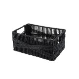 Coș Depozitare H&acirc;rtie / Metal 26X17,5X12 Cm &ndash; Negru | Organizatoare Baie