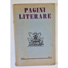 PAGINI LITERARE , AN IX - NR. 4 , ANII &#039;30