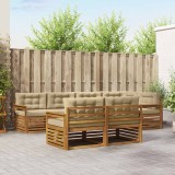 Cumpara ieftin Set de canapele de exterior 7 buc. 7-Locuri Natural si Bej