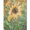 Tablou ultra 3D cu floarea soarelui pictat manual, 100x70cm acril pe panza in cutit, Kenny Varniote