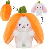 Jucarie plus Iepurasul imbracat Morcovul surpriza cu fermoar, 25 cm