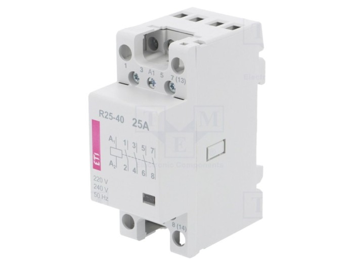 Contactor 4-poli 25A, 230V AC