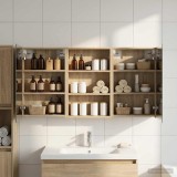 vidaXL Set dulap baie cu raft 3 pcs 120 x 10,5 x 60,5 cm Lemn compozit 3403730