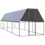 vidaXL Coteț de păsări pentru exterior, 2x8x2 m, oțel galvanizat