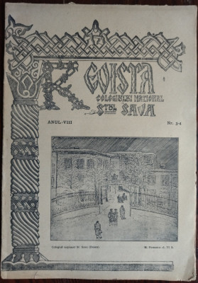 REVISTA COLEGIULUI NATIONAL SFANTUL SAVA/IAN-FEB1934/CU 3 DESENE DE HORIA DAMIAN foto