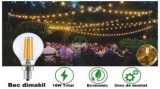 Cumpara ieftin Ghirlanda luminoasa cu becuri led cu filament 4w, de exterior, 15 m lungime, 30 becuri