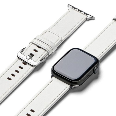 Curea pentru Apple Watch 6 44mm - Ringke Leather One Basic - White foto