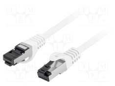 Cablu de rețea LANBERG Patch Cord RJ45 S/FTP Cat 8.1, 3m, alb, ecranat dublu, litat Cu