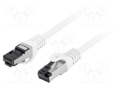 LANBERG Patch cord RJ45 S/FTP Cat 8.1 1m alb litat Cu foto
