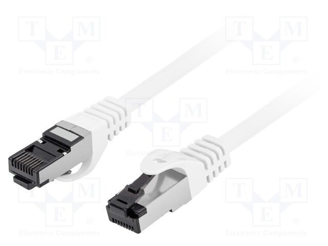 LANBERG Patch cord RJ45 S/FTP Cat 8.1 1m alb litat Cu