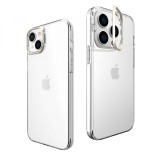 Husa de protectie pentru iphone 14, cu suport metalic pentru camera, bracket series, flippy, protectie antisoc, pc mat, silicon moale pe margini, tran