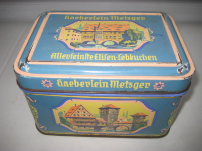 8036-Haebelein Mertzer Caseta veche metal patisserie- ciocolata. foto
