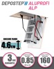 Scara Pod Aluminiu Pliabila DEPOSTEP ALP, Termoizolata 4.6cm, Hmax 280cm, 160kg, Garnituri Etansare, Accesorii Incluse