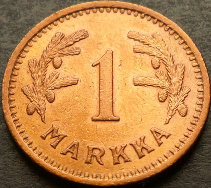 Moneda istorica 1 MARKKA - FINLANDA, anul 1941 * cod 3022