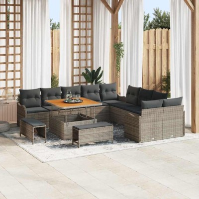 vidaXL Set de canapele pentru grădină 13 pcs Gri 100 x 100 x 71 cm 3364268 foto